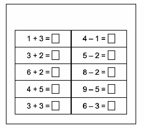 Simple addition and subtraction subtask. Source: Platas et al., 2014.